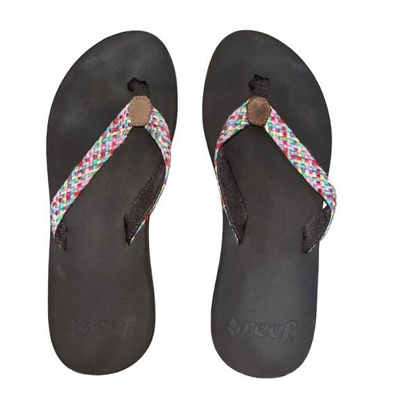 Reef Shoes - REEF Cushion Multicolored Braided Flip Flops Size 8